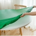 thumbnail image 4 of Round Fitted Vinyl Tablecloth with Elastic Edge 100% Waterproof Oil Proof PVC Table Cloth Wipe Clean Table Cover for Indoor and Outdoor, Green, 45"- 52", 4 of 6