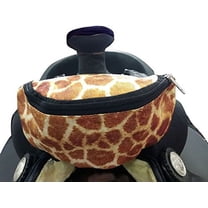 Showman Giraffe Print Insulated Nylon Saddle Pouch