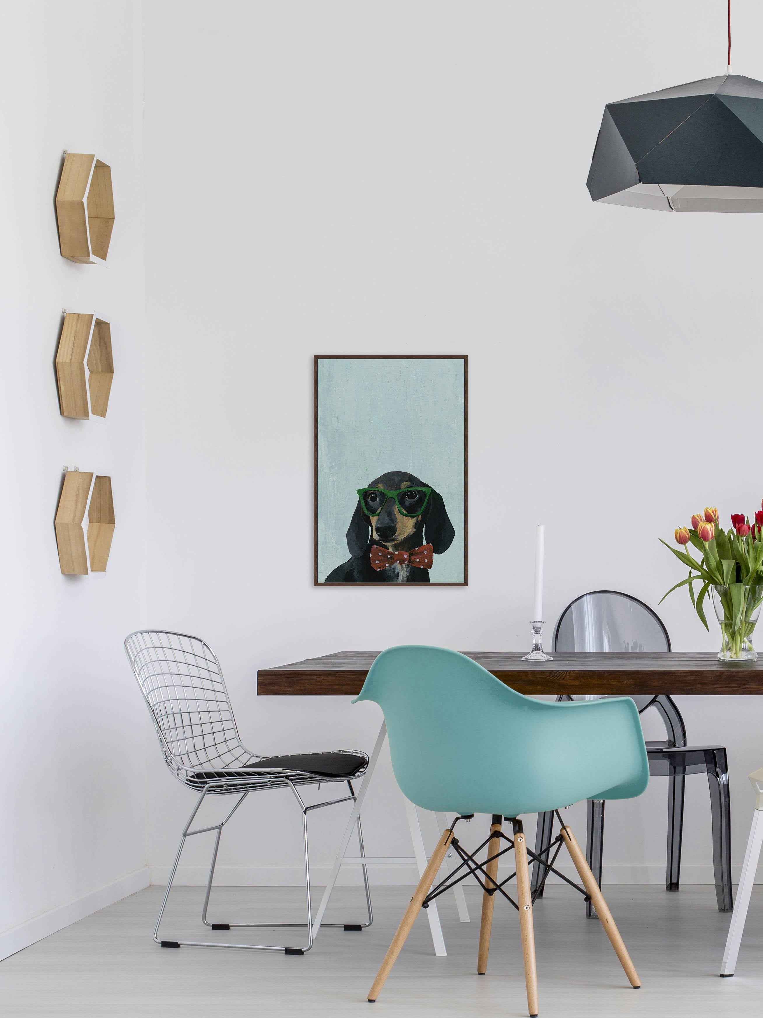Marmont Hill "Smarty Puppy" Floater Framed Painting Print on Canvas