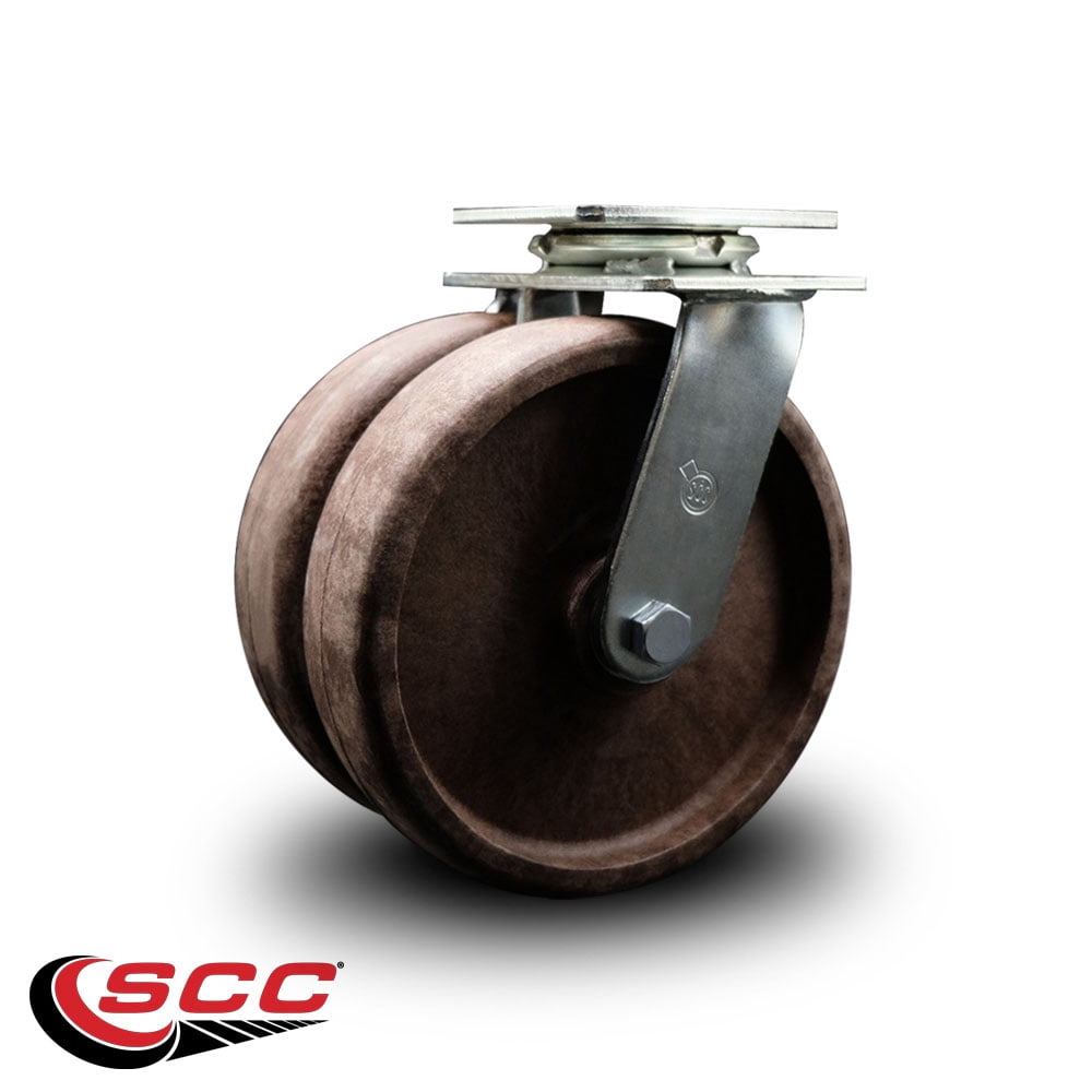 8 Inch Dual High Temp Glass Filled Nylon Wheels Swivel Caster SCC
