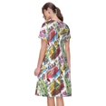 thumbnail image 2 of Bixox Robe d'Été à Manches Courtes pour Femmes Robe Ample Longueur Genou avec Poches-Repères Américains1, 2 of 7