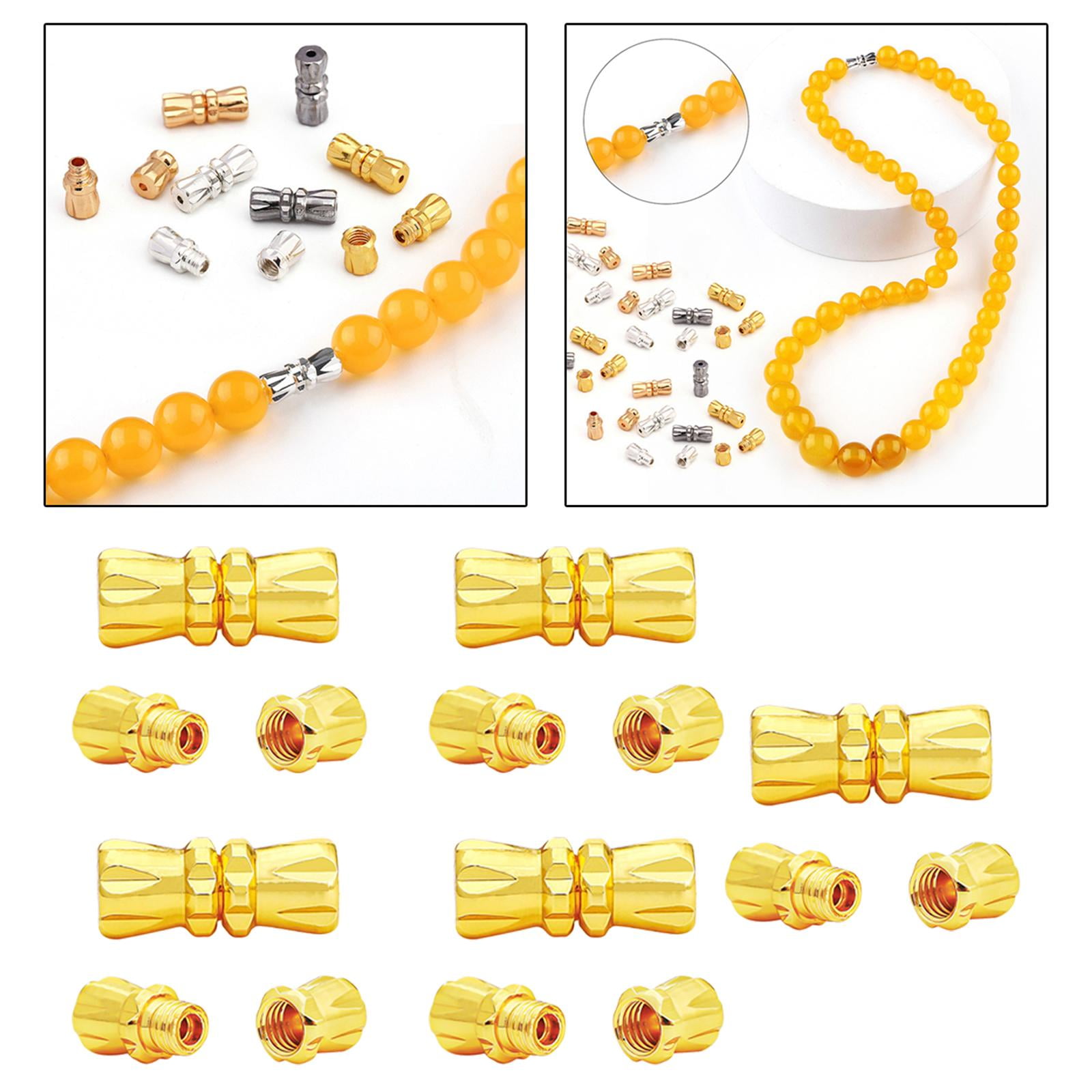 Milageto 5x 10 Pieces Screw in Clasp Buckles Jewelry Barrel Tiny Set, Twist Clasp Swivel for DIY Jewelry Making Craft Bracelets Necklace