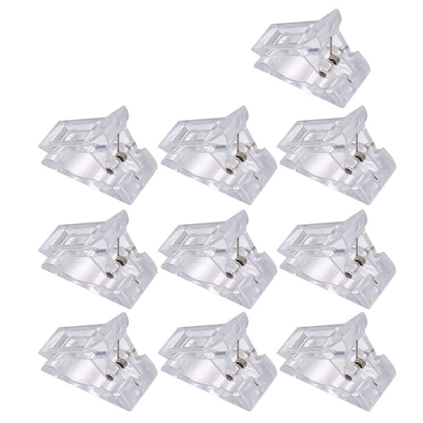 10PCS Clips de puntas de uñas transparentes para gel de uñas Clips de uñas de plástico de construcción rápida para extensión de uñas de dedo Abrazaderas de construcción Kit de herramientas de manicura Nail Art Zhivalor WMZY-26