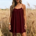 thumbnail image 2 of Backless Cami Dress for Women Mini Sleeveless Spaghetti Strap Cami Lounge Dress Summer Above Knee Dress 2XL, 2 of 9