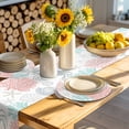 thumbnail image 4 of Teal Red Crab Coastal Round 13 Inch Placemats Set of 2, Summer Coral Nautical HeatResistant Non Slip Place Mats for Dining Table, Wipeable Braided Kitchen Table Mats for Housewarming, 4 of 9