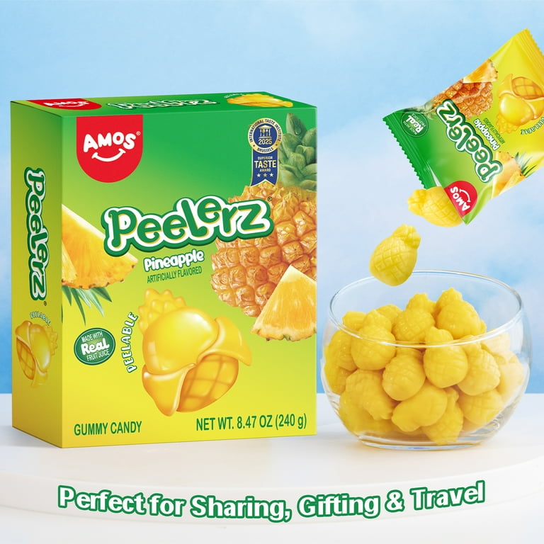 AMOS Peelerz Pineapple Gummies - Peel & Enjoy | 8.47 oz Pack