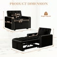 thumbnail image 3 of Muumblus Sleeper Sofa Chair Bed, 3-in-1 Convertible Recliner Sofa Bed for Living Room Apartment, Black, 3 of 11