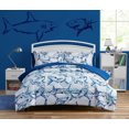 thumbnail image 1 of Your Zone Blue Shark Bedding Set for Kids, 1 of 8
