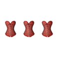 thumbnail image 4 of Justharion Bustier Body Corset Overbusst Cintré pour Femmes Noir Rouge TG 3Set, 4 of 6