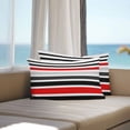 thumbnail image 5 of Abstract Stripe Outdoor Pillow Covers Set of 2 Classic Red Black Lines Art Waterproof Throw Pillow Case Decorative Square Cushion Cover for Patio Couch Garden Balcony, 20"x12", 5 of 9