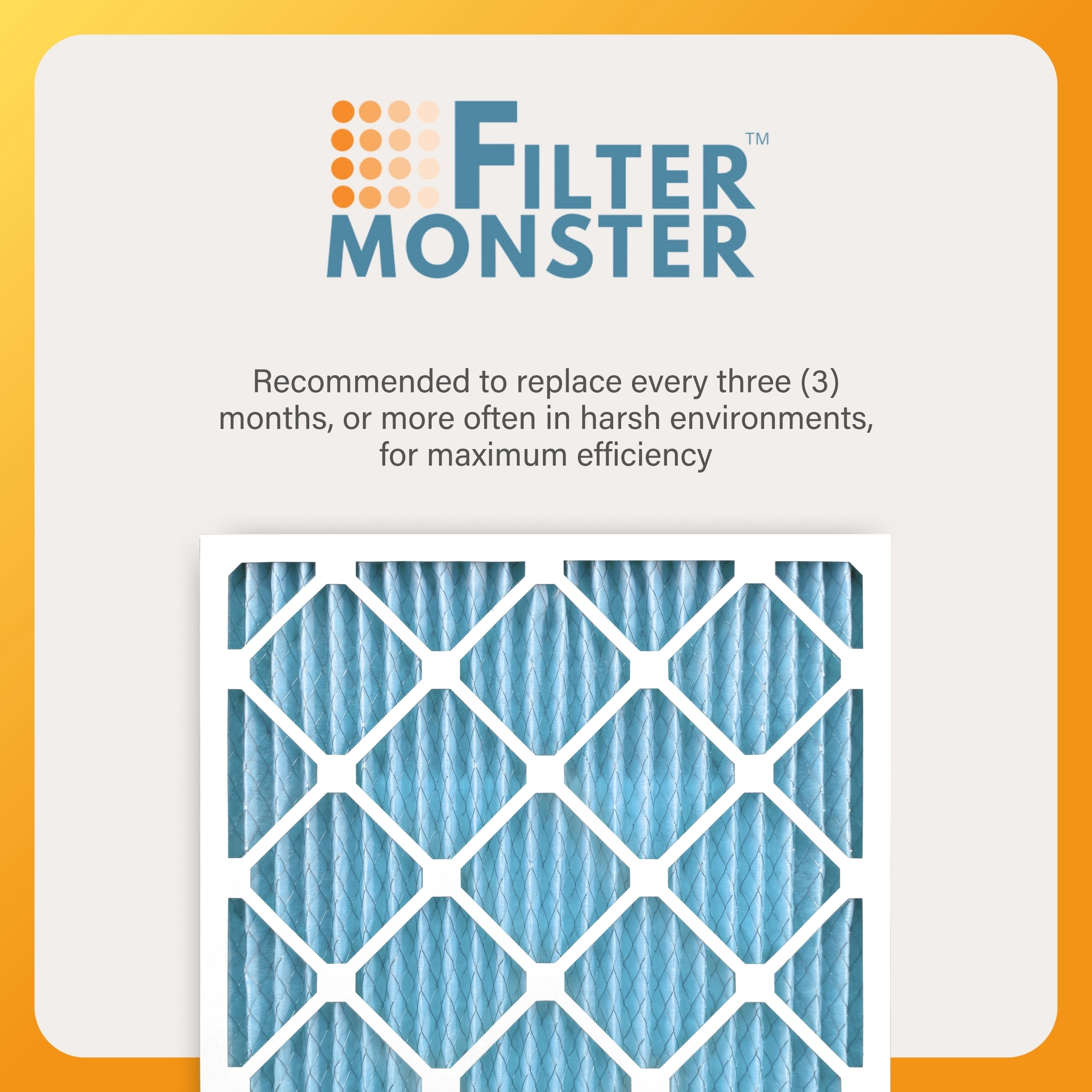 Filter-Monster 20x25x1 Ultimate Allergen Defense Ultimate Allergen Defense MERV 13 Pleated HVAC Air Conditioner Furnace Replacement Air Filter, 8