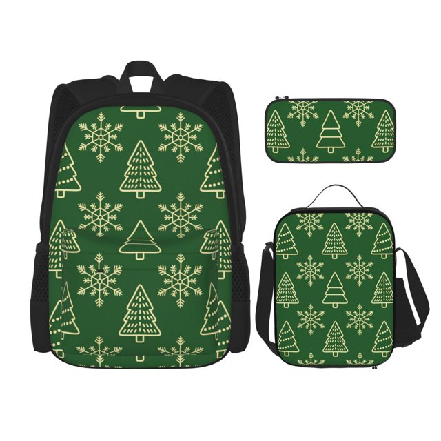 Fotbe Christmas (2) Set Escolar 3 en 1 para Niños - Mochila Duradera con Lonchera Aislante y Estuche para Lápices - Mochila Escolar para Niños y Niñas