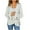 White, variant on Women's Fashionable Solid Button Up Crochet Cardigan with Pockets Soft Knit Sweater for Casual Outfits, Oversized Fit V-Neck Cardigan for Daily Wear, Office or Layering