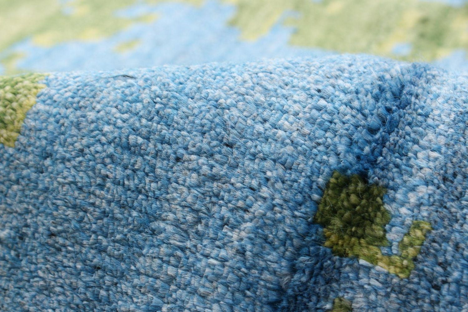 ECARPETGALLERY 5'6" x 7'7" Bordered Jules Oushak Hand-knotted Area Rug for Living Room, Dining Room and Bedroom in Blue