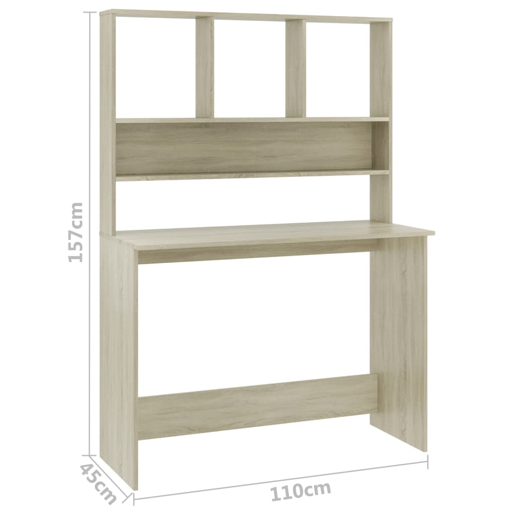 Kepooman 43" Modern Wooden Rectangle Computer Desk with Hutch & Bookshelf for Home Office, Brown Kepooman 43" Modern Wooden Rectangle Computer Desk with Hutch & Bookshelf for Home Office, Brown