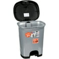 Hefty Textured StepOn Trash Can With Lid Lock And Bottom Cap, 7Gallon