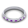 thumbnail image 3 of Diamond-Capitals 0.30 Carat Fancy Round Cut Natural Diamond Amethyst Gemstone Eternity Band for Wedding Solid 14K White Gold Size 8.5, 3 of 8