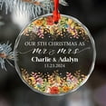 thumbnail image 4 of Personalized Our 5th Christmas As A Mr & Mrs Ornament 2025, 5th Anniversary Ornaments Gift for Husband Wife, Customized Date Names Mr & Mrs Married Ornaments, Mr Mrs Together Ornament Gift, 4 of 6