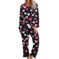 thumbnail image 2 of Censtreet Women's Pajama Set Spring Fall Lounge Sets Long Sleeve Sleepwear Soft 2 Piece Pjs with Pockets, 2 of 6