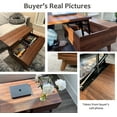 thumbnail image 3 of Lift Top Coffee Table with Storage, Mid  Modern Walnut Coffee Table for Living Room, 3 of 8