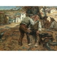 thumbnail image 3 of José Vital Branco Malhoa 24x20 Black Modern Framed Museum Art Print Titled - A Close Shave (1902), 3 of 5