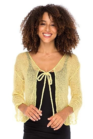 gold shrug cardigan