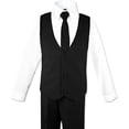 thumbnail image 4 of Black N Bianco Boys' Formal Black Suit with Shirt and Vest, 4 of 7