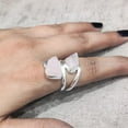 thumbnail image 5 of Natural Rose Quartz Ring, Rough Quartz Gemstone Ring, Birthstone, Double Stone, 925 Sterling Silver, Womens Ring, Christmas, Thanksgiving, Handmade, Statement Jewelry, Rough Gemstone Jewelry, 5 of 5