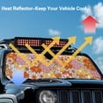 thumbnail image 4 of Yuyamidu Hippie Flowers Windshield Sun Shade Compatible with Wrangler JK JKU TJ 1997-2018, Foldable Windshield Sunshade Sun Visor Blocks UV Rays, 4 of 7
