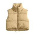 thumbnail image 4 of Chaleco sin mangas para mujer, chaleco con cuello levantado a la moda, chaqueta cálida acolchada, ropa de abrigo cálida, 4 of 7