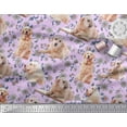 thumbnail image 3 of Soimoi Viscose Chiffon Fabric Floral,Book & Golden Retriever Dog Printed Fabric 1 Yard 42 Inch Wide, 3 of 3