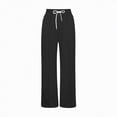 thumbnail image 5 of TOWED22 Girls Sweatpants Front Seam Drawstring High Waist Wide Leg Sweat Pants Baggy Causal Kids High Waisted(Black,13-14 Y), 5 of 5
