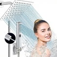 thumbnail image 3 of HAWOO Regaderas para Ba&ntilde;o, 8" Cabeza de Ducha de Lluvia Alta Presion, Ducha de Mano de 2 Modos Rociado con Soporte, Antifugas, Manguera de 1.5 m, Regaderas y Ba&ntilde;o(Plata), 3 of 9