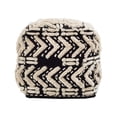 thumbnail image 3 of TOV Furniture Mariel 18"H Transitional Fabric Pouf in Black/Neutral, 3 of 5