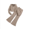 thumbnail image 3 of ITSAME Girls 2 Piece Outfit Set Hooded Long Sleeve Top and Pants Fall Winter Casual Sweatshirt Set Gray Size 12, 3 of 9