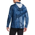 thumbnail image 3 of Havenx Mens Sun Protection Shirts Plant Print Long Sleeve Rapid Dry Hoodies with Mask Hooded Upf 50+ Rash Guard Fishing Casual Summer Lightweight Hiking Blouse,Dark Blue 3XL, 3 of 5