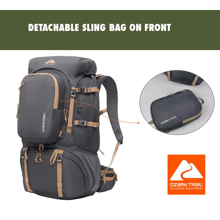 Ozark Trail 60L Hiking Backpack with Durable Fabric and Multiple Pock,Age group:Adult Ozark Trail 60L Hiking Backpack with Durable Fabric and Multiple Pock,Age group:Adult