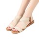 thumbnail image 1 of Sandalias Planas Elásticas para Mujer Elegantes Con Correa Cruzada Viajes Al Aire Libre (Beige 37), 1 of 8