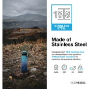 Eco Vessel 64 oz Unisex Boss Trimax Insulated Stainless Steel Water Bottle, Growler Black