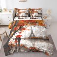 thumbnail image 1 of Eiffel Tower Bed In A Bag Couple Lover Bedding Set 7 Pieces,Romantic Theme Lake View Comforter King Paris Cityscape Rustic Sheet Set for Woman Men, 1 of 5