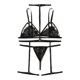 thumbnail image 2 of Gibobby Lencería sexy Ropa interior Lencería Sujetador Tamaño V-Cuello + Tanga Conjunto Mujer + Liga S-2XL Íntimos(Negro G), 2 of 5