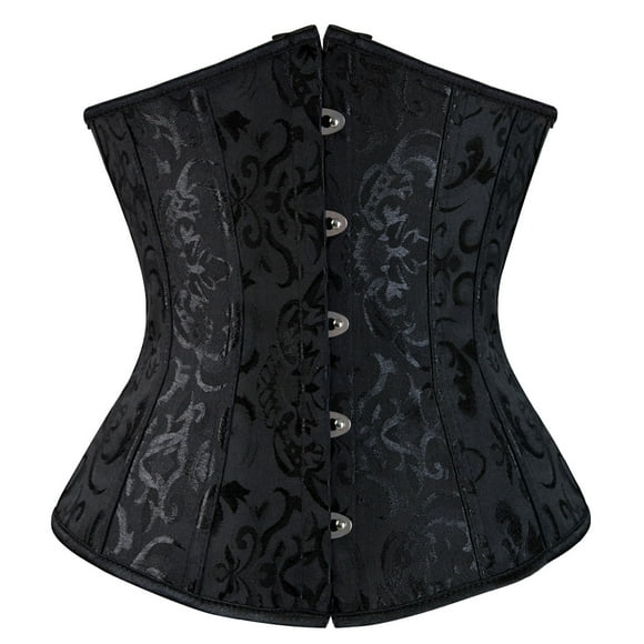 Alitao Corset Tops Tube Tops Women's Satin Underbust Corset Bustier Waist Training Cincher Plus Size Corsets Bustier Tops Clearance Sales Black L
