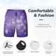 thumbnail image 3 of Balery Snowfall Sky White Purple Bañador para hombre, shorts de playa de secado rápido con entrepierna y forro de compresión-Small, 3 of 6