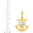 thumbnail image 3 of Floreo 10k Yellow Gold Eagle Cross Anchor Two-Tone Religious Pendant Small, 3 of 3