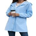 thumbnail image 1 of Imperméable imperméable pour Femmes Veste de Pluie Légère à Capuche avec Poches pour la Randonnée en Plein Air, 1 of 6
