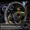 thumbnail image 2 of Steering Wheel Cover Glitter, Crystal Diamond Steering Wheel Cover for Women Girls, Decorative Bling Rhinestone Protector Cover for 14.17-15.35inch Steering Wheels, 2 of 5