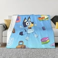 thumbnail image 4 of Lsque Bluey Print Flannel Throw Blanket, Ultra-soft Blanket for Bed, Couch, Car, Hypoallergenic Anti-pilling blanket-, 4 of 8