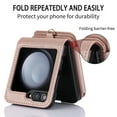 thumbnail image 3 of for Samsung Galaxy Z Flip 5 Luxury Zipper Wallet Phone Case, Multi-function Kickstand Card Holder Adjustable Crossbody Strap, Fashion Flip Case for Women and Girls RFID Blocking - Rosegold, 3 of 8