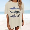 thumbnail image 2 of Womens Athletic Tops Women's T-Shirts Women's Oversized Top Loose Short Sleeve T Shirt for Everyday Comfort and Effortless Style Beige XL, 2 of 4
