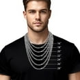 thumbnail image 3 of Figaro Chains for Men Women, Silver Tone Mens Chain Necklaces, Wide 3.5/5/6/7/8/9.5mm Stainless Steel Chain Necklace for Men Women, 3 of 8